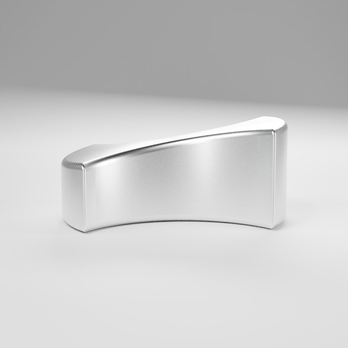Render: FG Falcon billet cupholder divider, raw machined, side profile