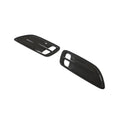 Pair of Kia Stinger GT dry carbon fibre bonnet hood vent covers top view – direct replacement carbon fibre hood inserts 2018 to 2023