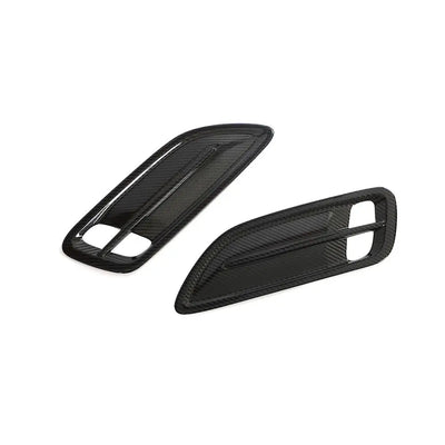 Kia Stinger GT dry carbon fibre hood vent covers pair – lightweight bonnet vent overlay for 2018 to 2023 Kia Stinger GT models