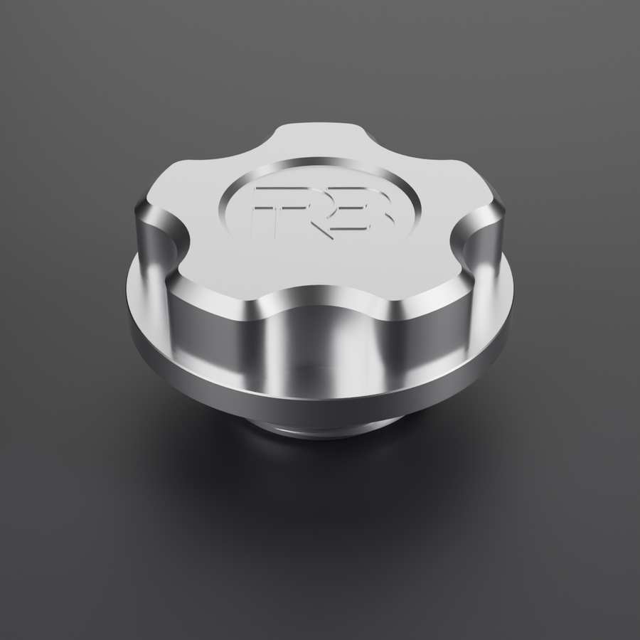 Billet Barra oil filler cap in clear anodised finish