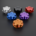 RB Innovations billet Barra oil filler caps in clear, black, red, blue, purple and orange anodised finishes