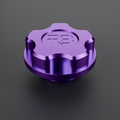Billet Barra oil filler cap in purple anodised finish