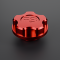 Billet Barra oil filler cap in red anodised finish