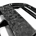 Close-up detail of forged carbon fiber weave pattern on BMW G80 M3 CSL style front kidney grille