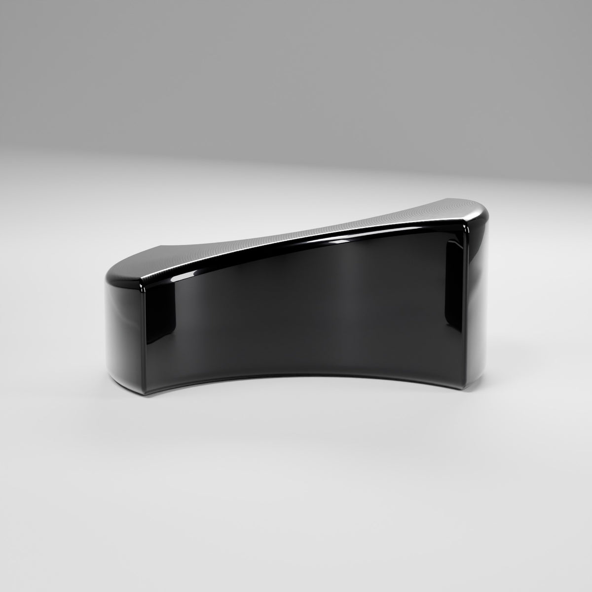 Render: FG Falcon billet cupholder divider, gloss black anodised, side profile