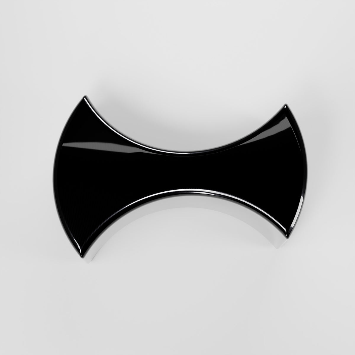 Render: FG Falcon billet cupholder divider, gloss black anodised, top view