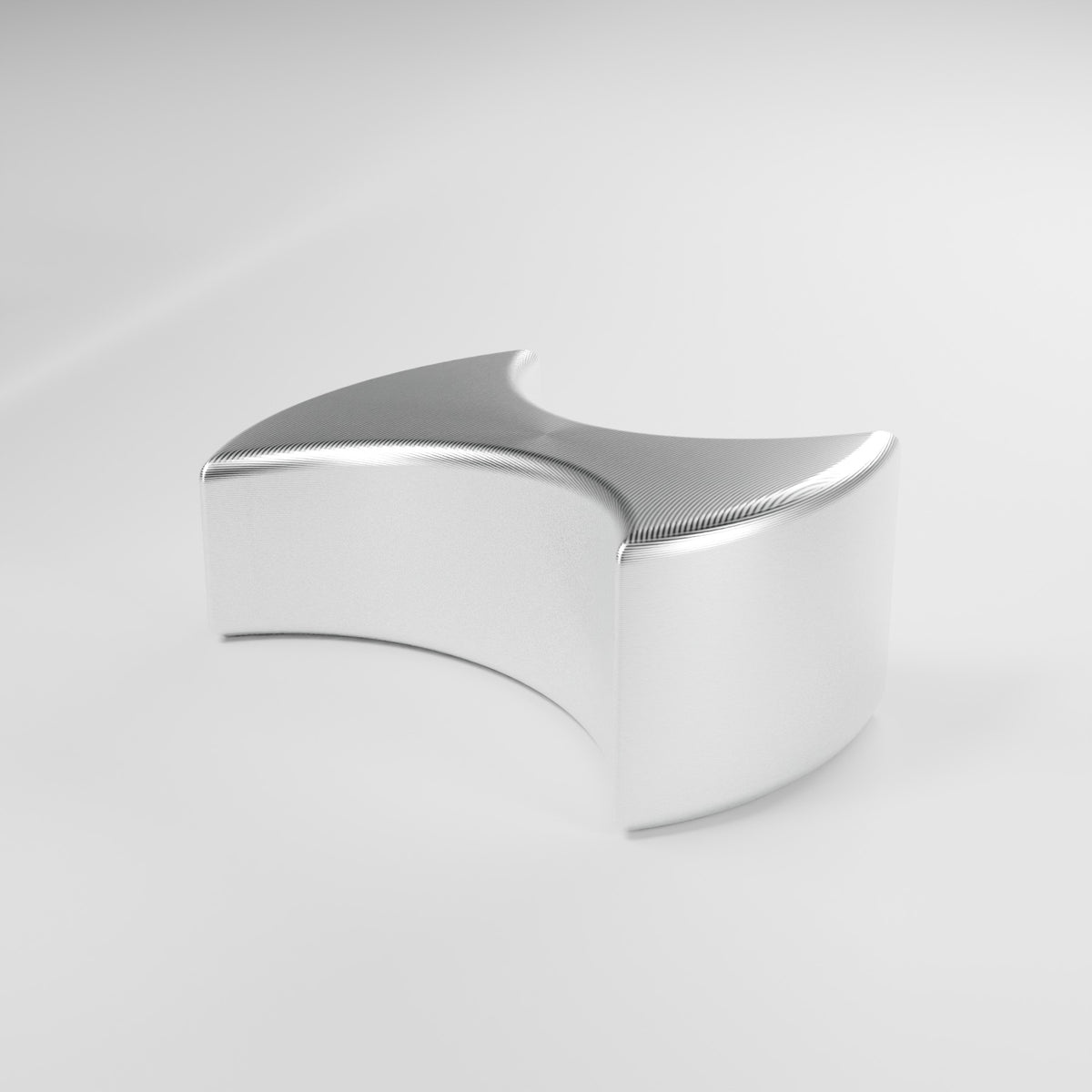 Render: FG Falcon billet cupholder divider, raw machined aluminium