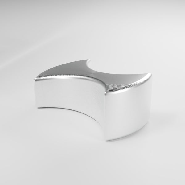 Render: FG Falcon billet cupholder divider, raw machined aluminium