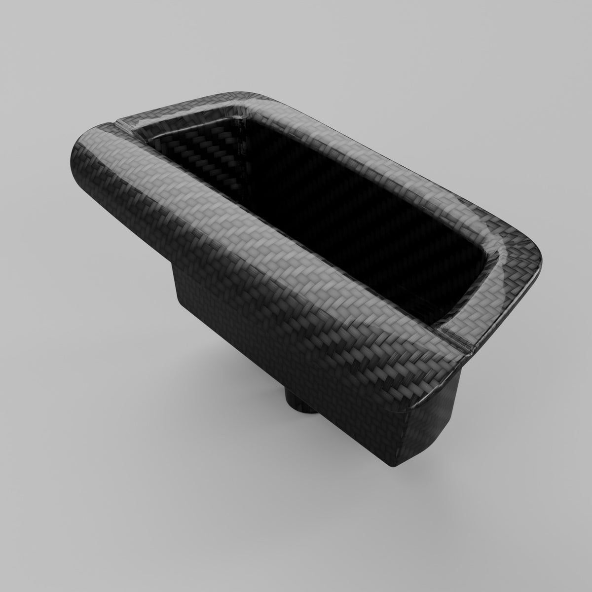 Ford Falcon FG carbon fibre door pull cup, gloss twill, hero angle