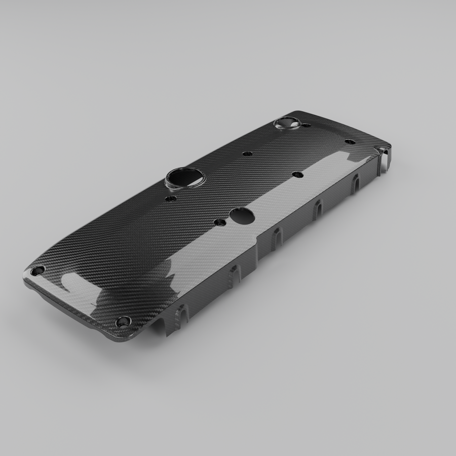 Ford Falcon FG Barra dry carbon fibre coil cover in gloss twill