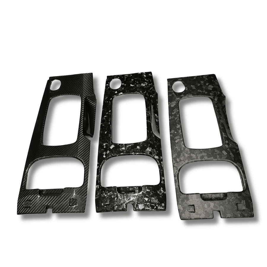 Ford FG Falcon carbon fibre shifter surround in all three finishes: gloss twill, gloss forged and matte forged