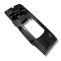 Gloss twill carbon fibre shifter surround for the Ford FG Falcon, angled view on white background