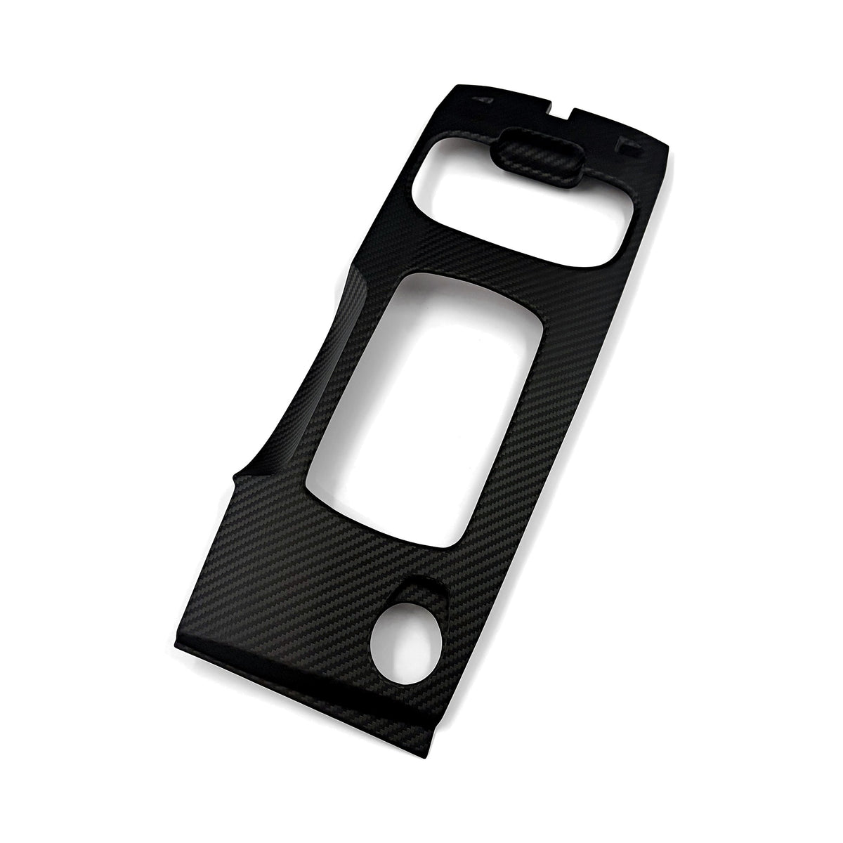 Matte twill carbon fibre shifter surround overlay for the Ford FG and FG-X Falcon with a satin clear coat