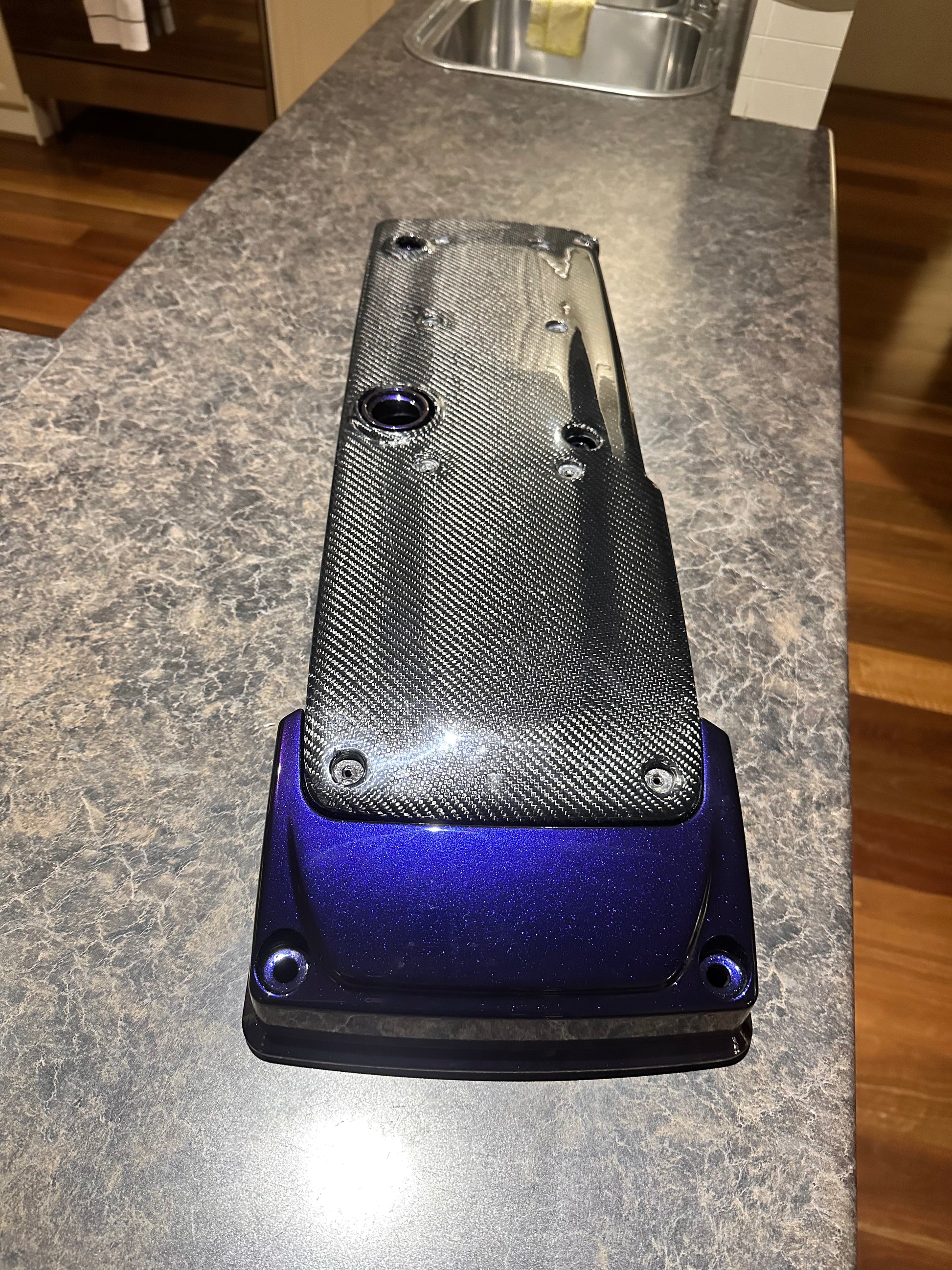 Woven twill carbon fiber coil cover for FG Falcon - classic 3k weave pattern
