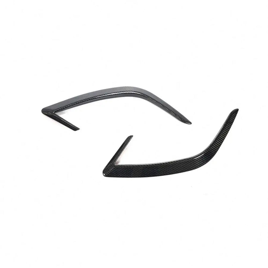 Pair of carbon fibre rear bumper splitter canards for Kia Stinger CK