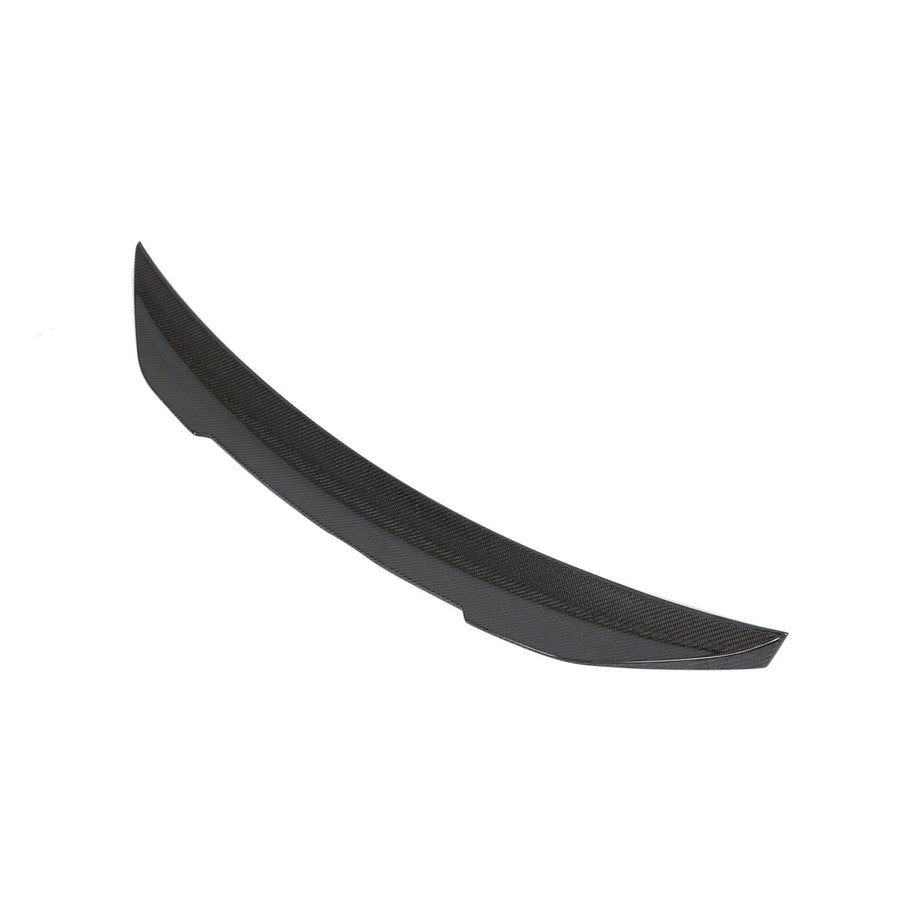 Kia Stinger GT carbon fibre rear spoiler wing side profile view – lightweight boot lid spoiler for 2018 to 2023 Kia Stinger GT and GT-Line