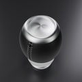 Top view of the FG/FG-X manual shift knob showing the empty 33 mm badge pocket, product render