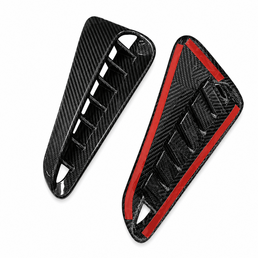 Toyota GR Corolla dry carbon fibre side vents with pre-applied 3M automotive tape for easy peel-and-stick installation